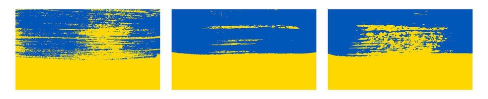 Set of Ukrainian national flags vector