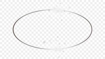 Silver glowing oval shape frame with sparkles vector