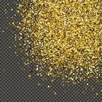 Gold glittering dust on a gray background. Dust with gold glitter effect and empty space for your text. illustration vector