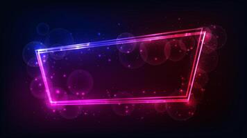 Neon frame with shining effects and sparkles vector