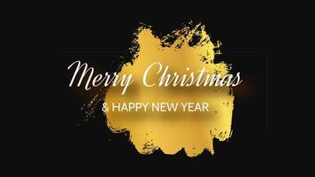 Merry Christmas and Happy New Year incription on gold smear vector
