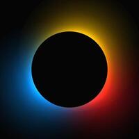 Circle illuminate light frame with color gradient vector