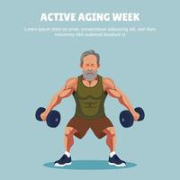 Active Aging Week background. vector