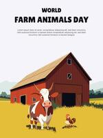 World Farm Animals Day background. vector