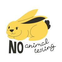 Rabbit with No Animal Testing Message vector