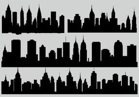 Black City Skyline Silhouette in White Background Design vector