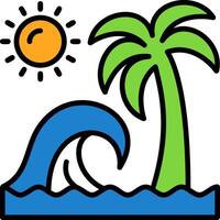 Beach Waves Icon Design Symbol vector
