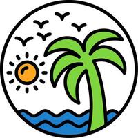 Beach painting Icon Design Symbol vector