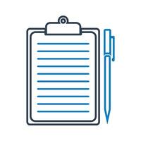 Pen and Clipboard Icon. Line style EPS. vector