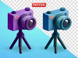Camera with tripod, 3d. Suitable for design elements and media vector