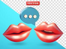 Lips communicate, 3d. Suitable for design elements vector