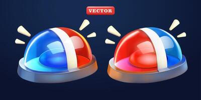 Police siren, 3d. Suitable for security and design elements vector