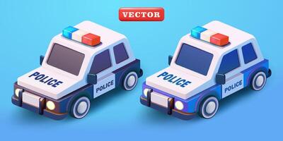 Police car, 3d. Suitable for security and design elementsThieff gsdgf2 vector