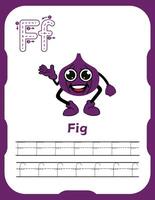 Letter F Tracing Practice for New Learners vector