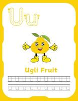 Letter U Tracing Practice for Little Learners vector