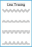 Pre-K Line Tracing Sheets for Skill Development vector