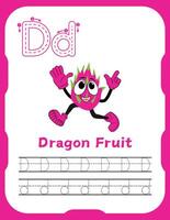 Letter D Tracing Practice for Early Learners vector