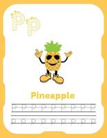Letter P Tracing Practice for Toddlers vector