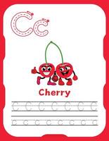 Letter C Tracing Practice for Young Learners vector
