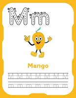 Letter M Tracing Practice for Kids kotlin vector