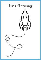 imple Line Tracing Fun for Little Kids vector