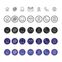 Line Out Flat Icon Set with circle and without circle vector