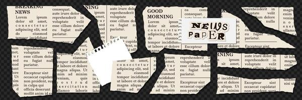 Torn out newspaper sheet elements set for scrapbooking. Old small paper pieces with ripped edges. collage elements collection. vector