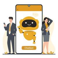 Chatbot Flat illustration of chat bot ai concept vector