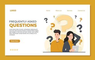faq frequently asked questions concept illustration Flat design website landing page template vector