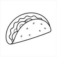 drawing of a beautiful Tacos line art vector