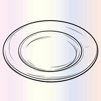 Dinner Time Fun Color the Empty Plate vector
