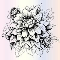 Springtime Blooms Color the Flowers vector