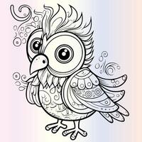 Feathered Fun Funny Birds to Color vector