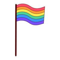 Pride Flag Waving Emblem of LGBTQ Unity and Diversit vector