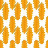fA pattern of orange leaves is shown in a white background. The leaves are stylized and appear to be drawn rather than photographed. Scene is warm and inviting, evoking the feeling of autumn vector