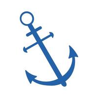A blue anchor with a white background. The anchor is the main focus of the image. The blue color of the anchor gives a sense of stability and strength vector