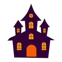 A creepy, spooky house with a large front door. The house is dark and ominous, with a sense of foreboding vector