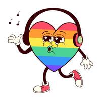 Groovy Heart Celebrating Pride with Music and Joy vector