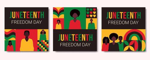 Juneteenth Freedom A Harmonious Blend of History and Hope. Geometric pattern cards vector