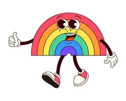 Groovy Rainbow Character A Playful Splash of Color vector