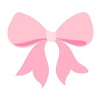 A pink bow is drawn on a white background. The bow is drawn in a very simple style, with no detail or shading. Scene is playful and lighthearted, as the bow is often associated with femininity vector