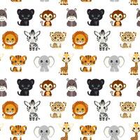 Seamless pattern with Safari Animals vector