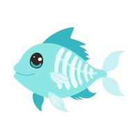 A cartoon x-ray fish with a skeleton inside of it. The fish is smiling and has a happy expression vector