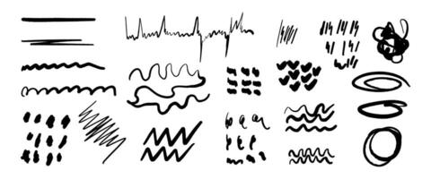 A collection of black and white lines and shapes, some of which resemble waves vector
