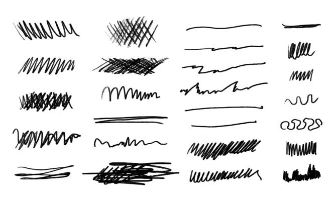 Brush highlight set. Crayon brush stroke underline set. Grunge creative text decoration. Chalk pen highlight stroke.