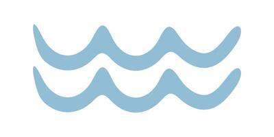 A blue wave with a white background. The wave is drawn in a wavy line. The blue color of the wave gives a sense of calmness and tranquility vector