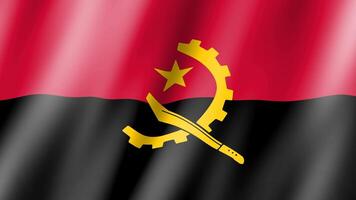 Angola Waving flag Animation, Background with beautiful flag moving in wind. video