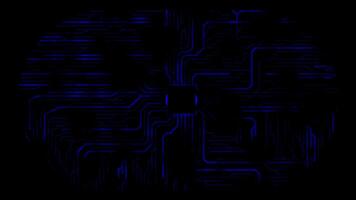 Simple animation of digital chip Central Processing Unit Flowing data. Motherboard Technology or Artificial Intelligence background video