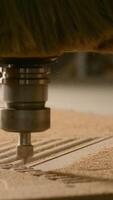 Sawing milling cutter. Creative. A fast-working milling cutter that quickly cuts patterns on a flat surface. video