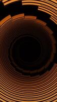 Red and orange neon patterns. Design. Black background with thin narrow stripes that make circular motion in 3d format. video